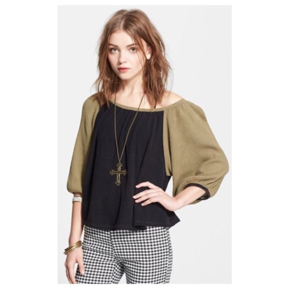 Free People 'Fastball' Gathered Thermal Top